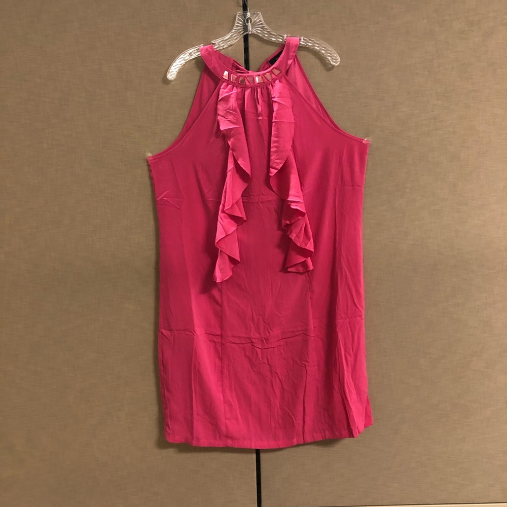 Jeweled Ruffled Hot Pink Halter